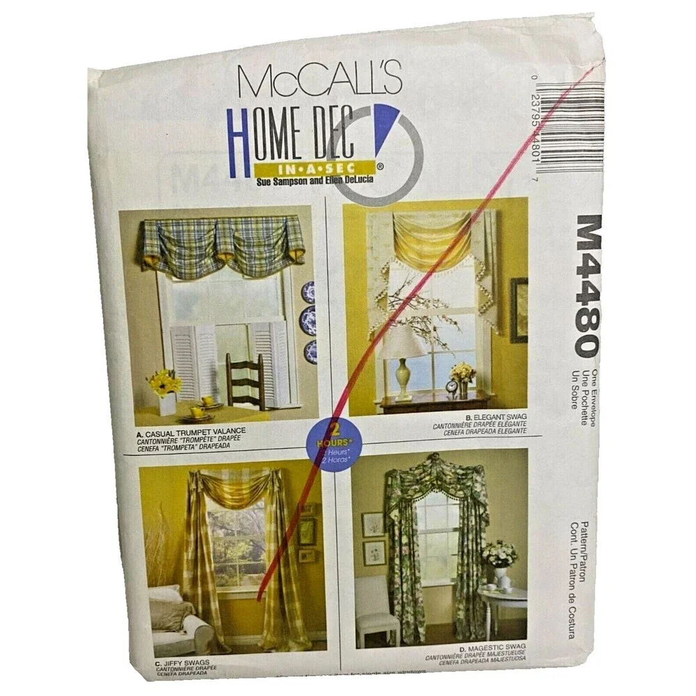 #M4480 McCalls Window Curtains Sewing Pattern